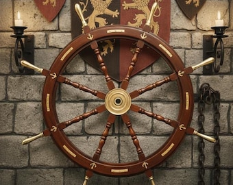 Vintage Ship Wheel Décor - Coastal Living Essentials  Beach House Wall Art