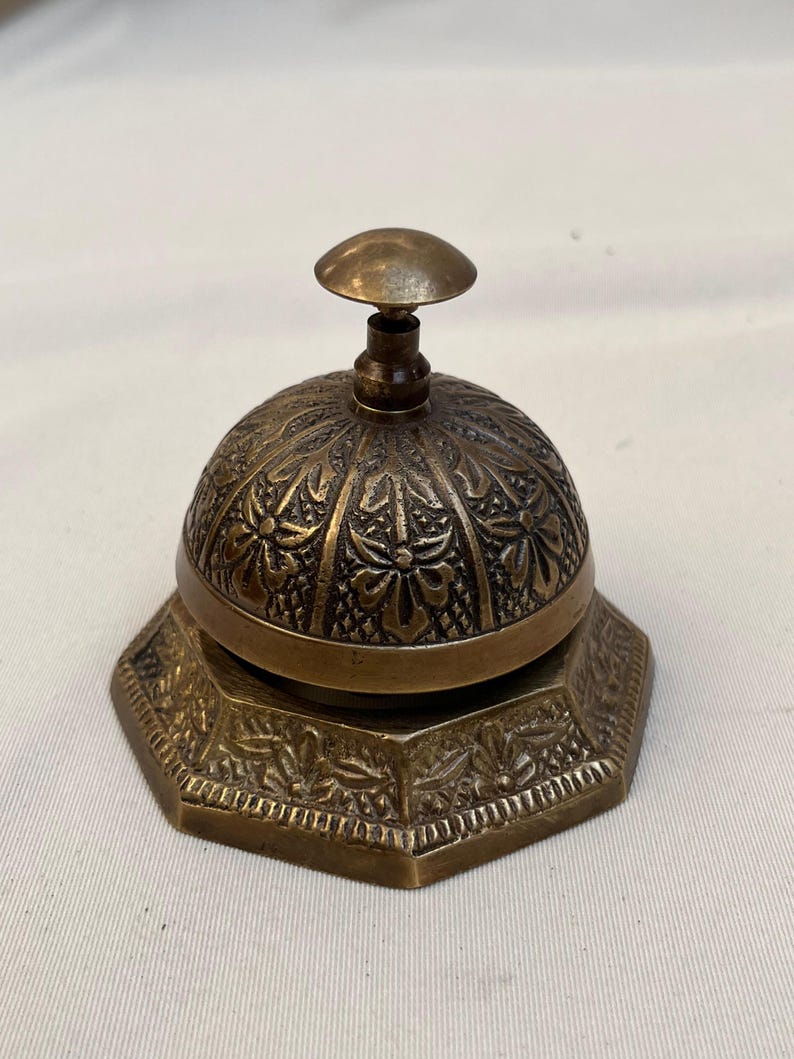 Solid Bell Personalized Brass Desk Bell, Custom Engraving, Solid Bell for ...