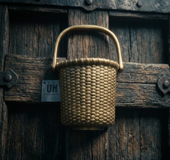 Heavy Brass Basket Door Knocker: Nautical Vintage Home Décor Charming Front Door Accessory