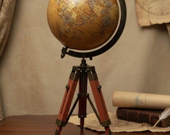 Decorative Globe with Stand | Educational & Decorative Vintage-Inspired Home Décor