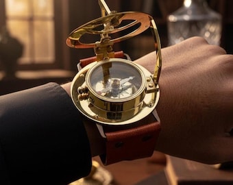 Fossil Sundial Watch Vintage Collectible Wristwatch With Camel