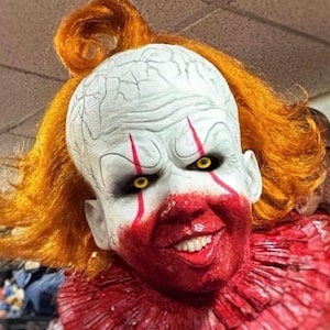 Máscara de silicone do Pennywise, o Palhaço Dançarino. Filme ~ Halloween ~ Prótese Humana ~ Presente Realista para Pegadinhas. Máscara realista. Fantasia.