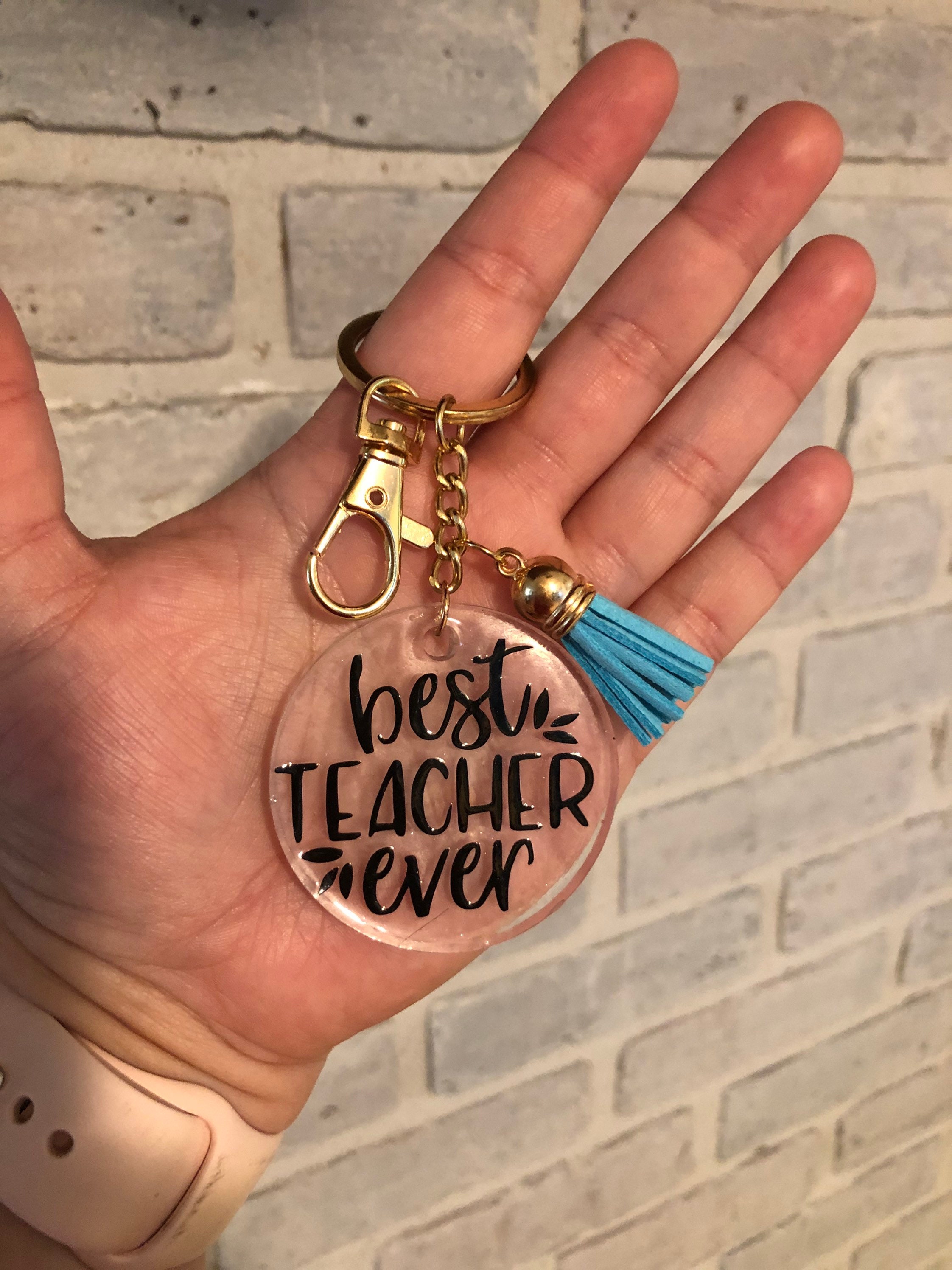 Best Teacher Ever Keychain. Resin keychain. Teacher gift. Best Etsy
