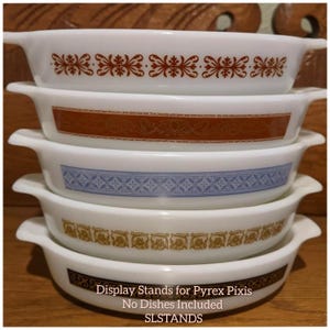 Patented Set of 3 ~ Pyrex 700 Au Gratin Pixie Dish Stands