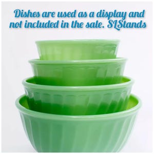 Set of 3 Patented Fire King Fireking Swirl Bowl STANDS