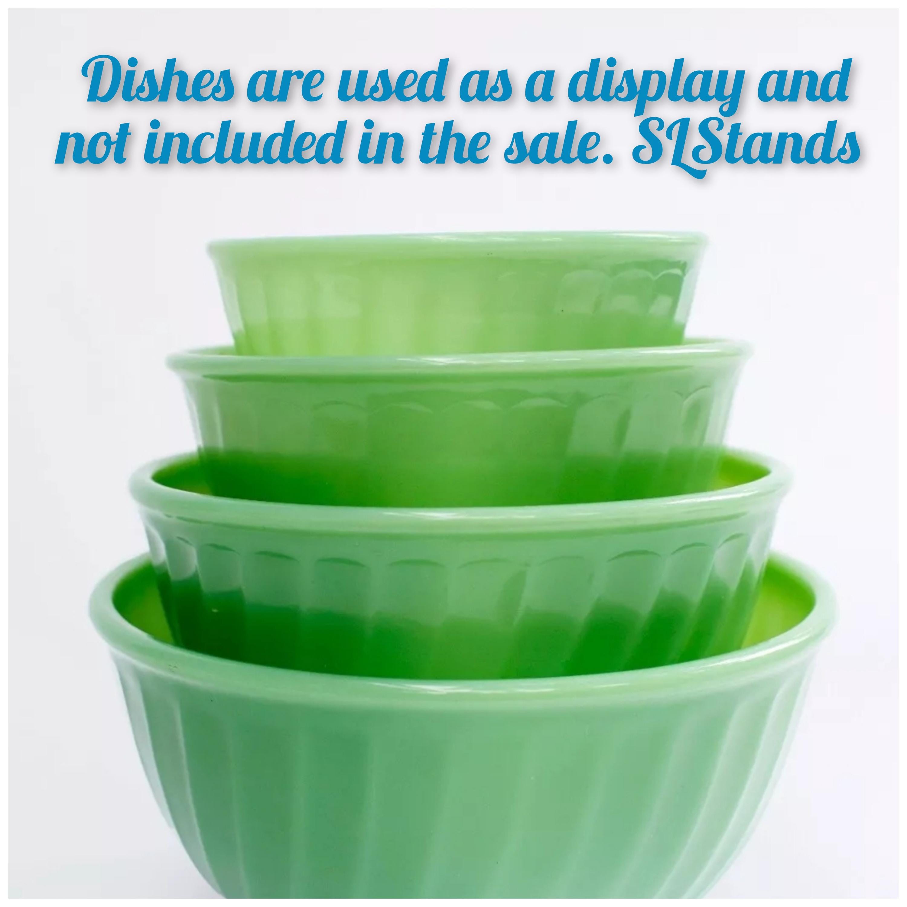Set of 3 Patented Fire King Fireking Swirl Bowl STANDS