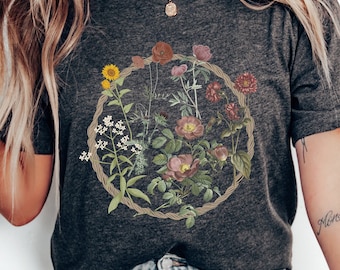 Vintage Floral Graphic Tee: Wildflower Garden Shirt