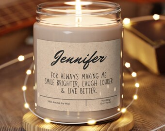 Custom Best Friend Candle, Personalized Best Friend Gift, Personal Friendship Candle, Custom Name Friend Gift, Gift For Friend