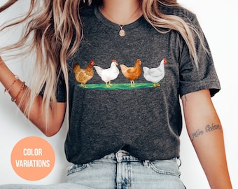 Cute Chicken T-Shirt, Love Chickens Shirt, Farmer Tee, Farm Animals Gift, Farmyard Gifts, Farmer Girl TShirt, Farm Mom Clothing
