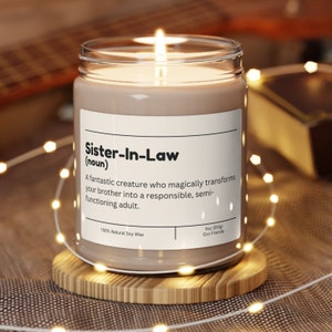 Funny Sister In Law Candle, Sister-in-law 9oz Candle Gift, Sister Inlaw Scented Candle, Sister In Law Bride Gift, Brother&#39;s Wife Candle