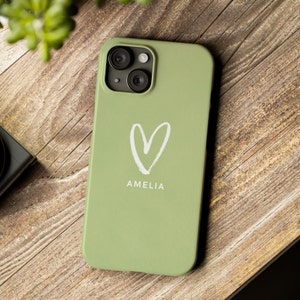 Personalized Pastel Heart iPhone Case: Custom Slim Design