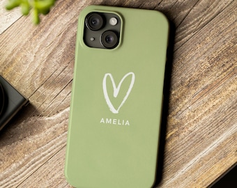 Personalized Pastel Heart iPhone Case: Custom Slim Design