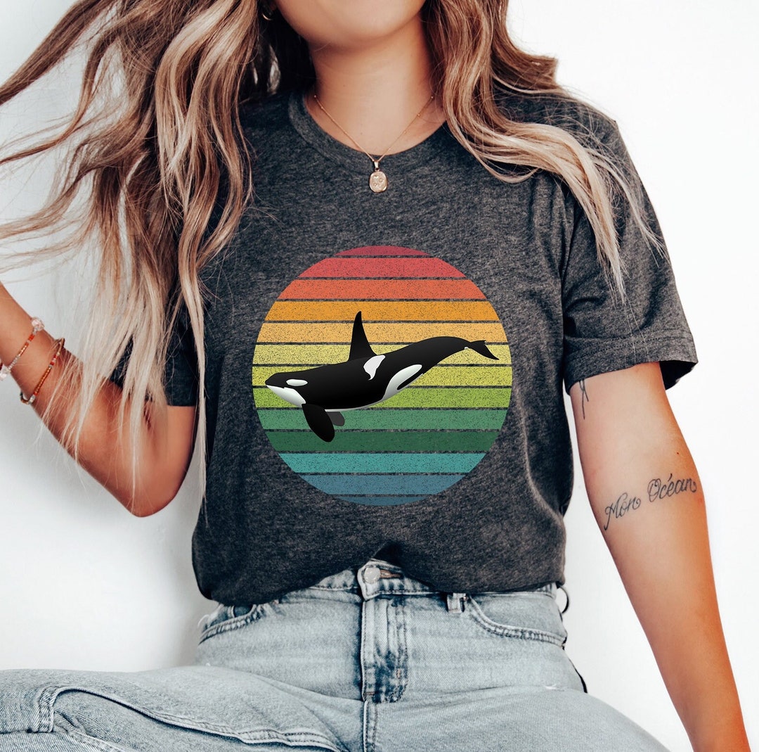 Retro Orca Shirt, Orca Whale Tshirt, Orca Whales Gift, Gifts for Orca Lovers, Orca Lover Tshirt