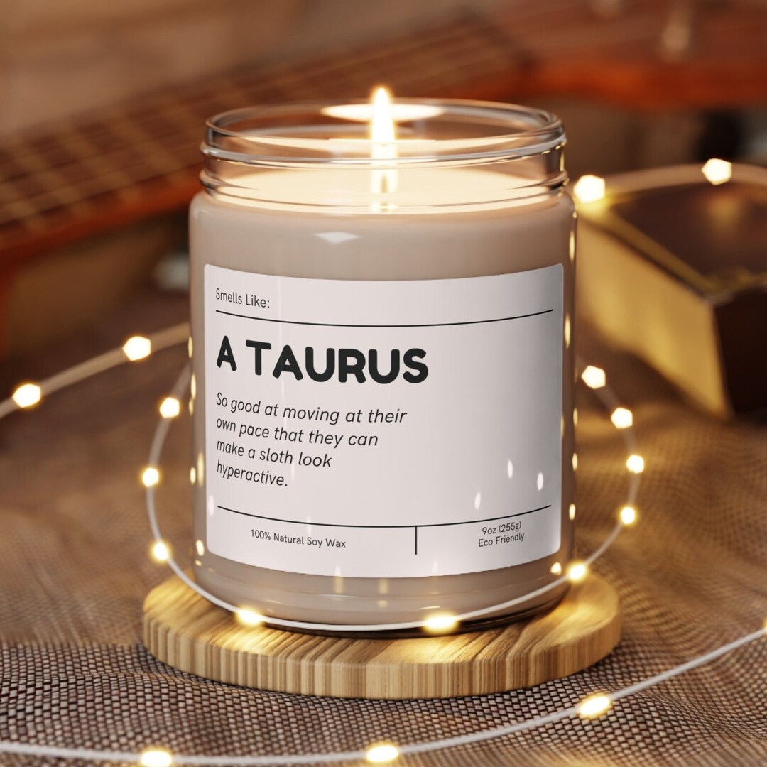 Funny Taurus Candle, Taurus Birthday Gift, Taurus Star Sign Candle