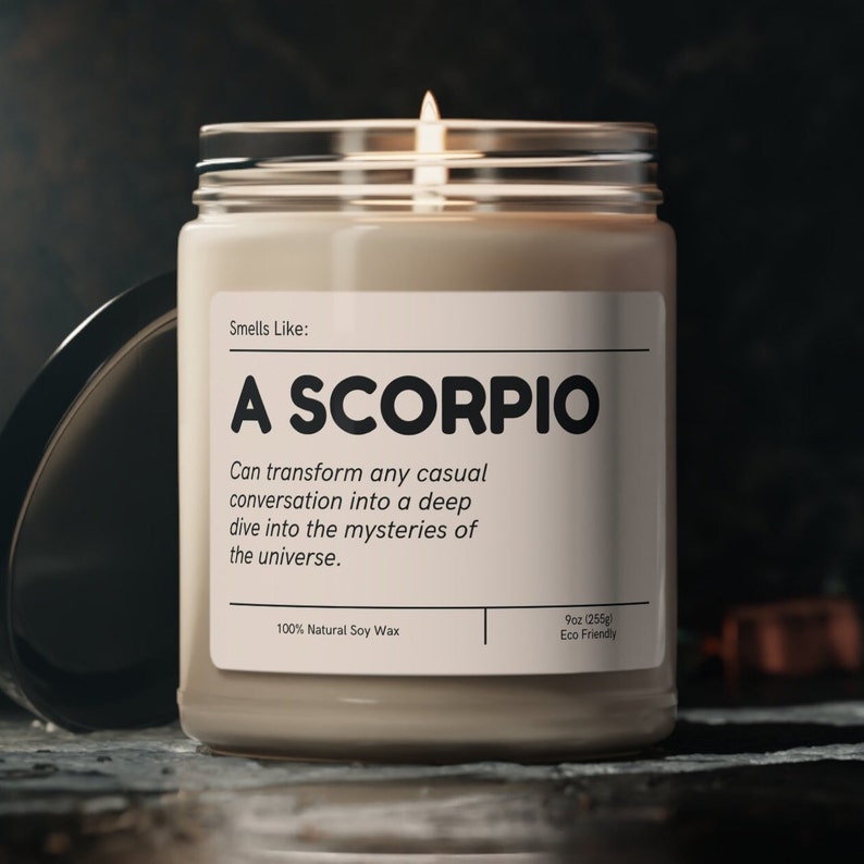 scorpio star sign zodiac astrology soy wax scented candle gift