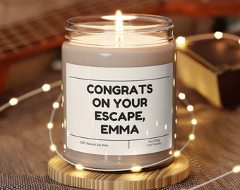 Personalized Coworker Leaving Gift: Soy Candle Farewell Present
