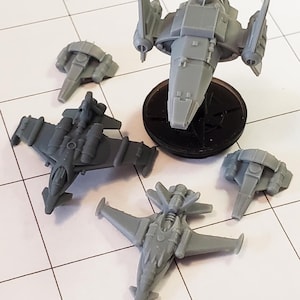 Conjunto Banshee: miniaturas de naves espaciales para Eclipse Phase y otros juegos de rol de ciencia ficción o juegos de batallas de flotas.