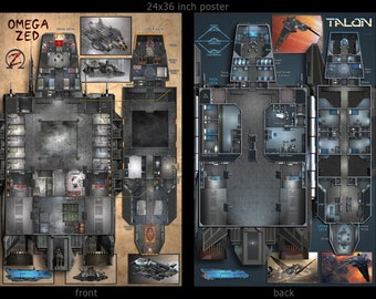 Talon - bounty hunter: starship poster map. Deckplans for Starfinder, the Star Wars RPG, Traveler and other sci-fi games.