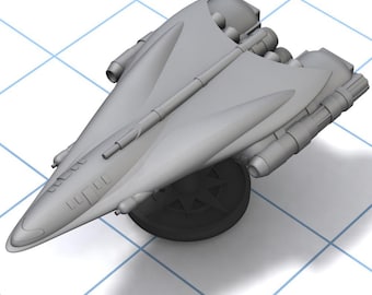 Morningstar - heavy corvette: starship miniature for Starfinder, A Billion Suns, Full Thrust, Warfleets FTL, and other sci-fi games.