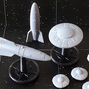 Rocketships & Flying Saucers - Retro Sci-fi Miniatures - Etsy