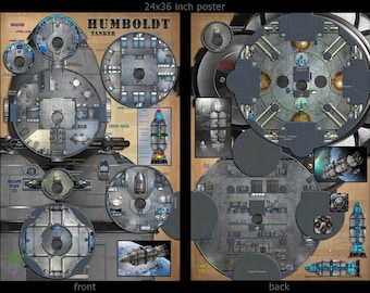Humboldt - tanker: spaceship poster maps for Spacemaster and other sci-fi games