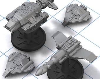 Jade-, Remora- und CV225-Shuttles: Raumschiffminiaturen