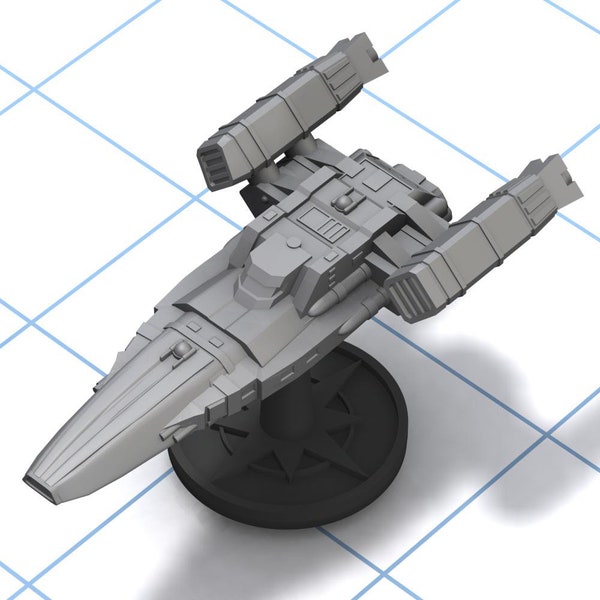 Jinda Wolf - corvette: starship miniature for Starfinder, A Billion Suns, Full Thrust, Warfleets FTL, and other sci-fi games.