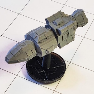 Cervantes - light frigate: starship miniature for the Expanse, Starfinder, A Billion Suns, Full Thrust, and other sci-fi games.