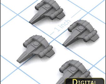 Sparrowhawk - light fighters: STL files to 3D Print (starship digital download)
