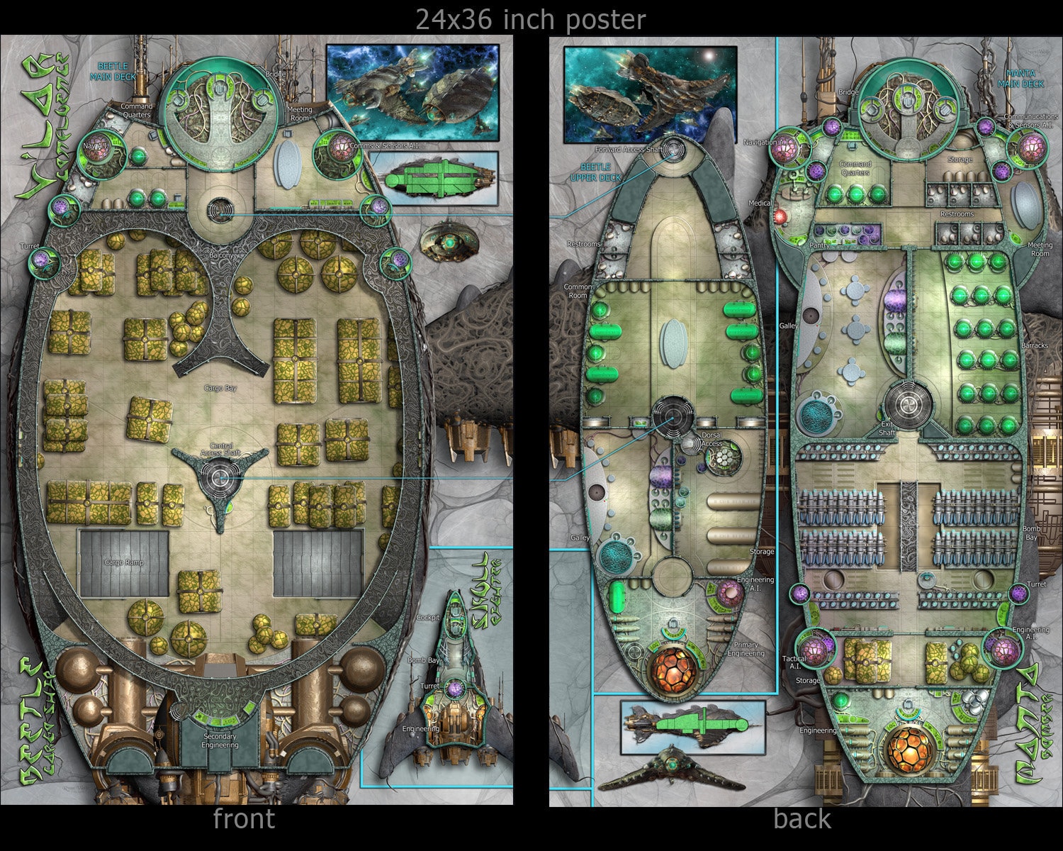 V'lar - Organic Alien Designs: Starship Deckplans for Starfinder