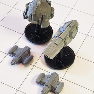 Morgana, Ferrum, & Iroquois - starship miniatures for Starfinder, the Expanse, Star Wars, Full Thrust, and other sci-fi games