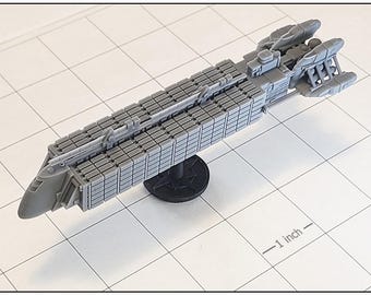MisFortune - container ship: large starship miniature for Rogue Trader and other sci-fi RPGs or fleet battle games