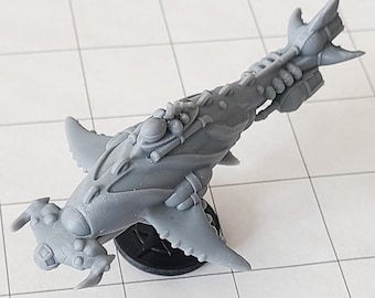 V'lar Hammerhead - alien battleship: spaceship miniature for Starfinder and other sci-fi games.