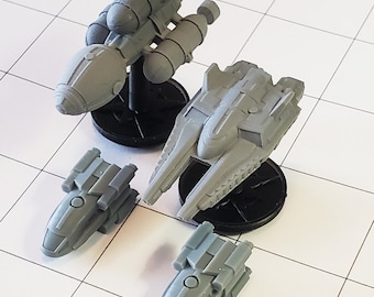 Nightingale, Kalmar, & K6 Shuttles : starship miniatures