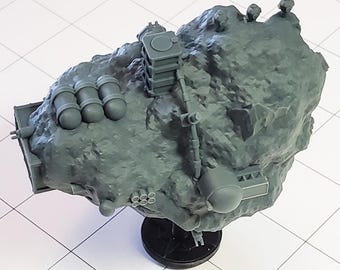 Lochlyn IX - asteroid base: large, resin space station miniature for sci-fi games