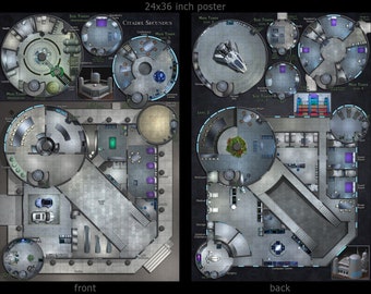 Outpost Daosam III: sci-fi setting poster map for Starfinder, Star Wars, Traveler and other sci-fi games.