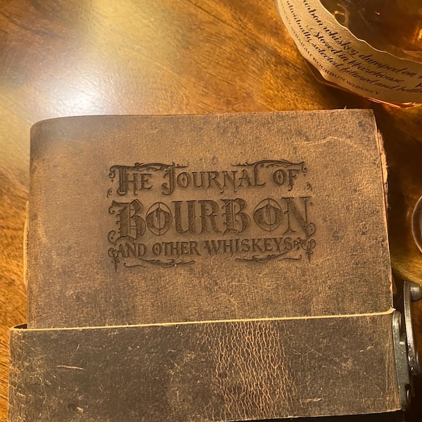 Leather Bourbon Tasting Journal, Handcrafted Whiskey Log Book