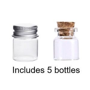 5ml Mini Mason Jars with Screw-on Lids, 5ml Tiny Glass Jars with Cork Tops - Set of 5