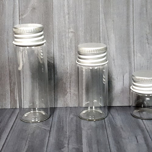 Mini Glass Jars With Aluminum Screw Caps Small Glass Bottle Etsy