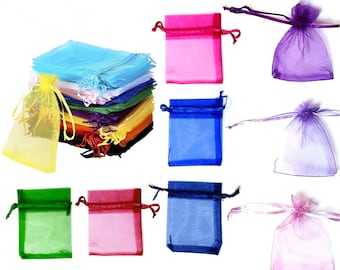 Mini drawstring organza pouches sheer wedding favor bags small drawstring sacks organza candy sheer bags