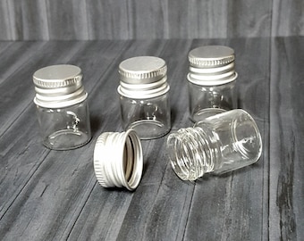 Mini glass jars with screw caps for herbs spices beads gems mini glass jars 5ml mini mason jars, Small glass mason jar with screw on lids