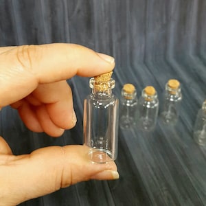 1ml 2ml 5ml 10ml Small Fillable Glass Bottles With Cork Stoppers - Empty Clear Glass Bottles.