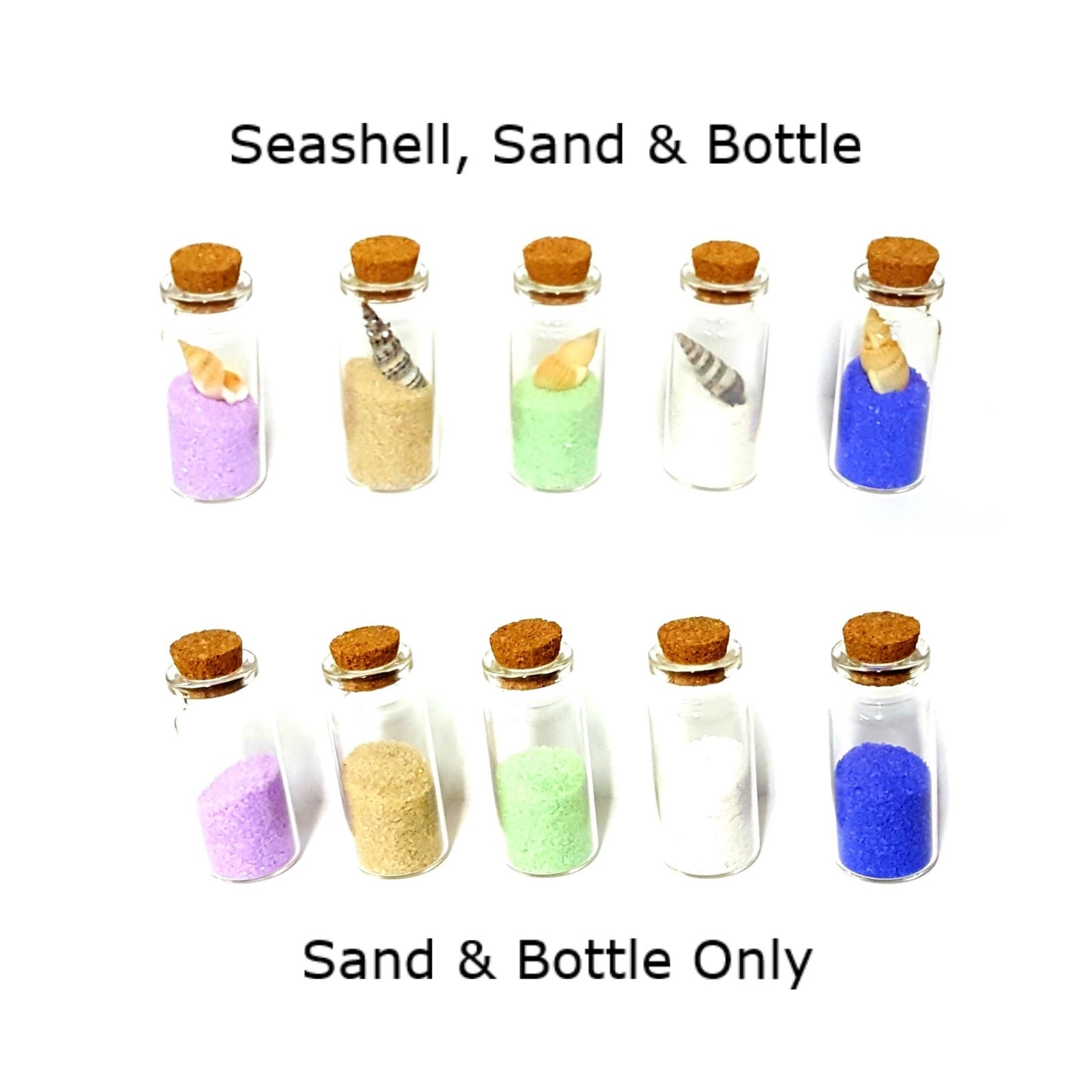 Mini Glass Bottles with Colored Sand DIY Message in a Bottle Etsy