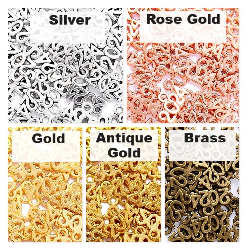 2024 Alloy Metal Pendants Available in Silver, Rose Gold, Gold, Antique Gold and Brass.