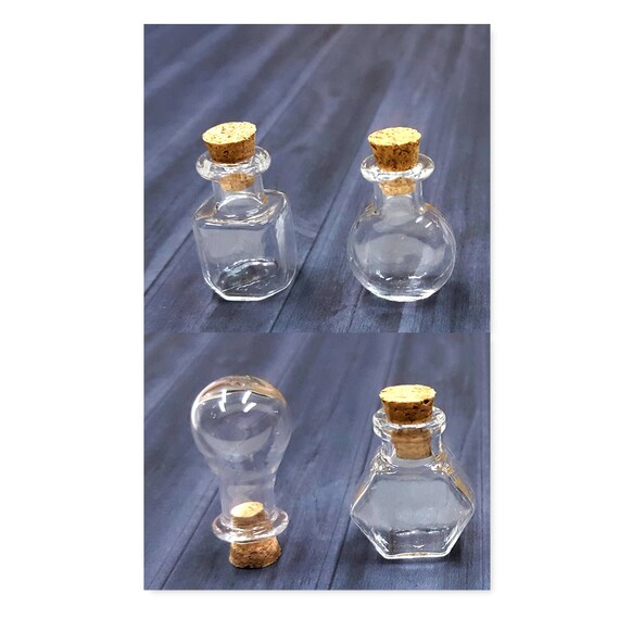 Mini Glass Bottle Cork Decorations, Potion Bottles Corks