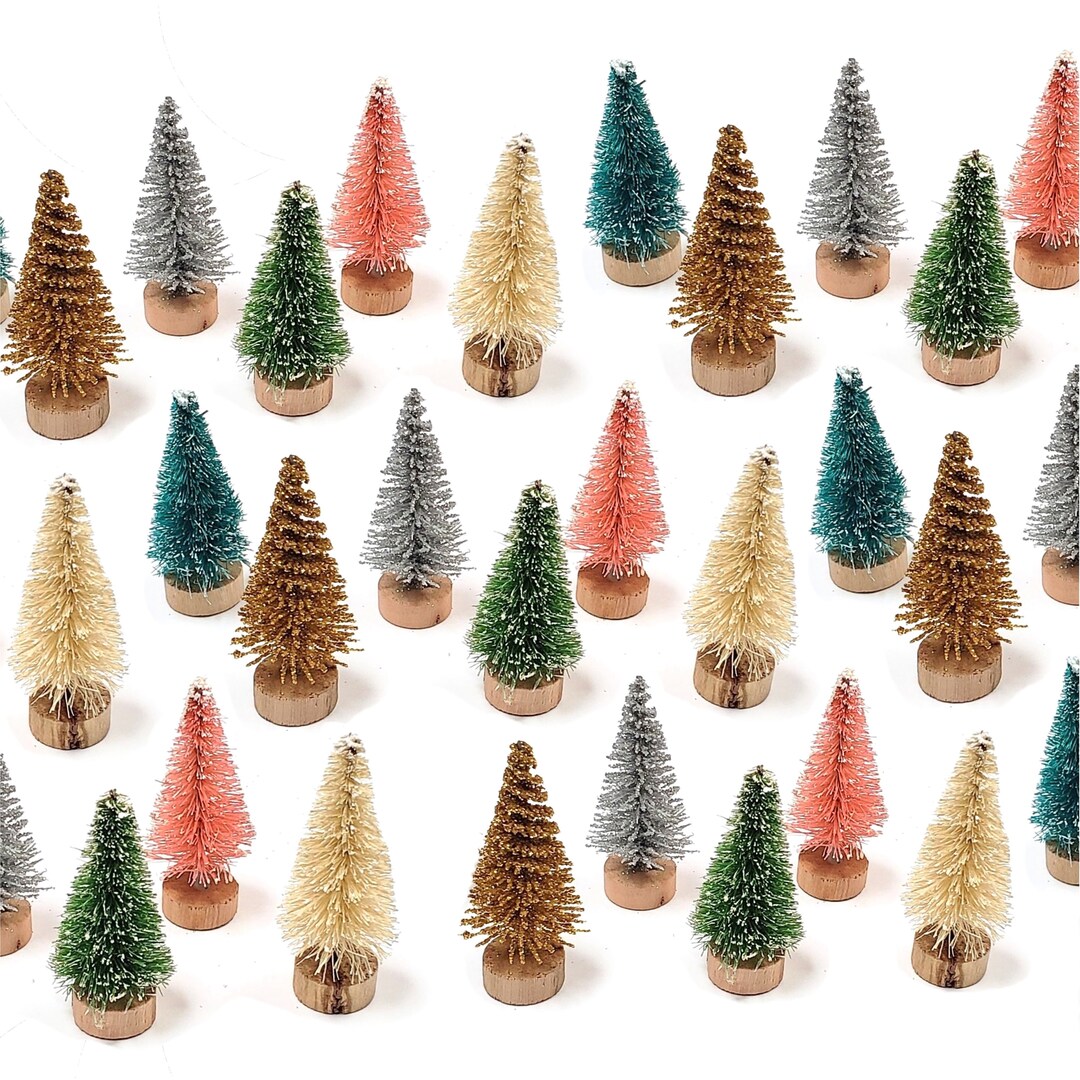 Miniature Pine Trees Doll House Christmas Decorations, Doll House Xmas Trees, Mini Bottle Brush