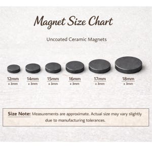 12mm 14mm Small Round Craft Magnets 16mm Flat Mini Magnets for crafts Plain Uncoated Ceramic Magnets image 2