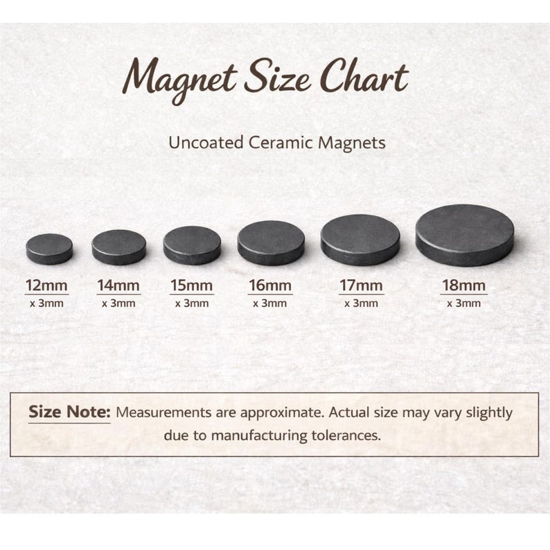 12mm 14mm Small Round Craft Magnets 16mm Flat Mini Magnets for crafts Plain Uncoated Ceramic Magnets image 2