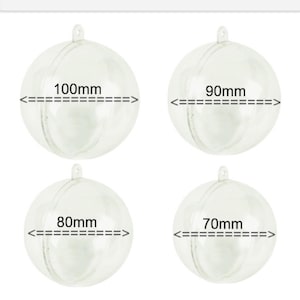 Fillable clear plastic balls 2.75inch 3.5inch transparent hanging ornaments, 7cm 8cm 9cm 10cm fillable plastic balls for DIY crafts.
