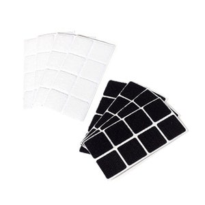 Hook and loop adhesive squares stick-on fastener patches self-adhesive hook and loop square fasteners